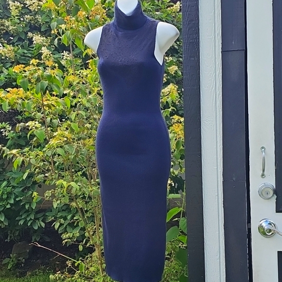 Rag & Bone Salute Carolyn Sleeveless Turtleneck Navy Dress Sz XXS EUC MSRP $475 - Picture 7 of 9